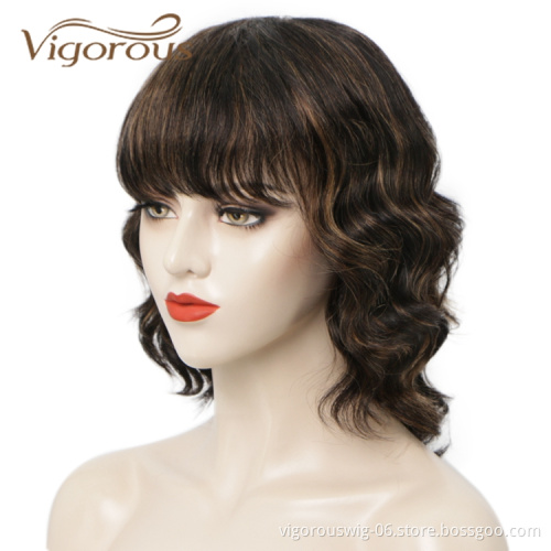 Vigorous Latest Ombre Vendors Short Bob For Women Water Wave Cheap Brazilian Highlight Blonde Wet Curls Human Hair Wig